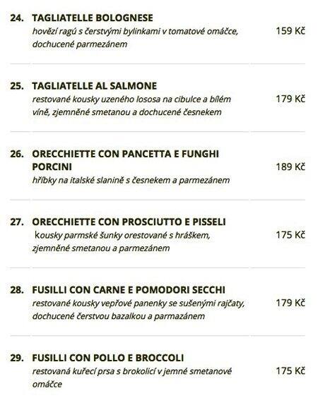 Concordia Ristorante menu