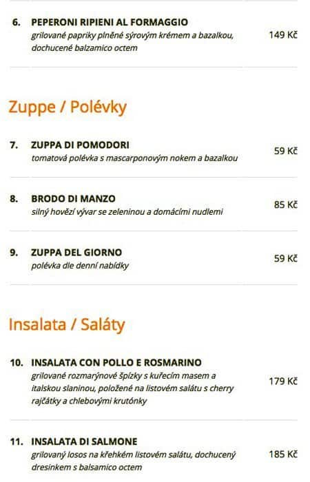 Concordia Ristorante menu