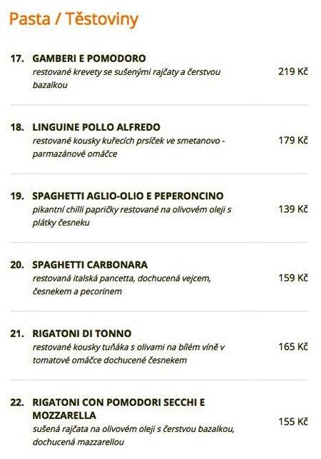 Concordia Ristorante menu