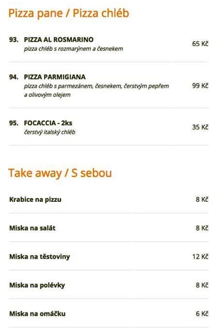 Concordia Ristorante menu