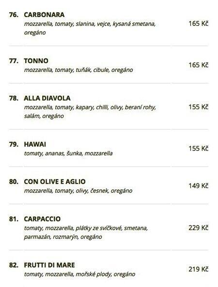 Concordia Ristorante menu