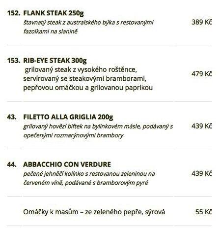 Concordia Ristorante menu