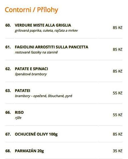 Concordia Ristorante menu