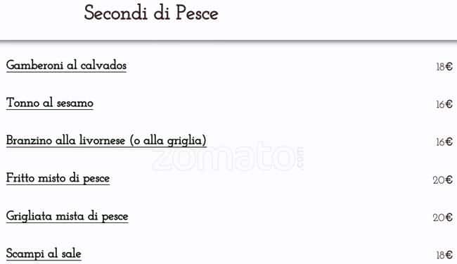 Menu di Le Petit Jardin 