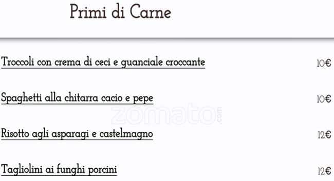 Menu di Le Petit Jardin 