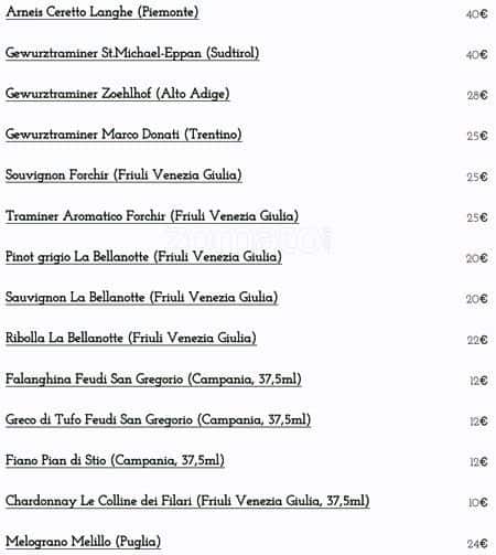 Menu di Le Petit Jardin 