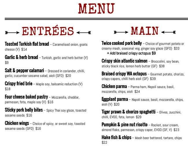 Mash Brewing & Brasserie Menu Urbanspoon/Zomato