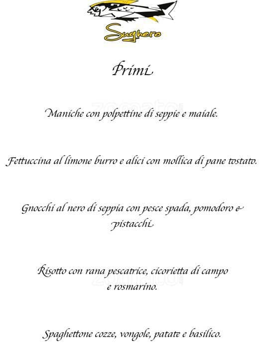 Menu di Sughero 