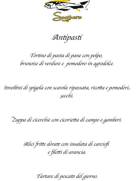 Menu di Sughero 