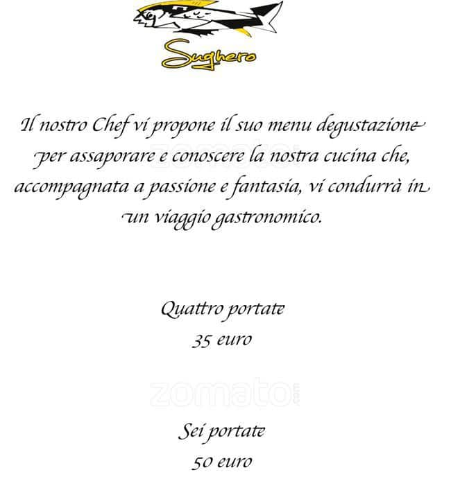 Menu di Sughero 