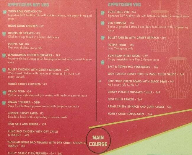 Soo Yung by The Backyard Menu, Menu for Soo Yung by The Backyard