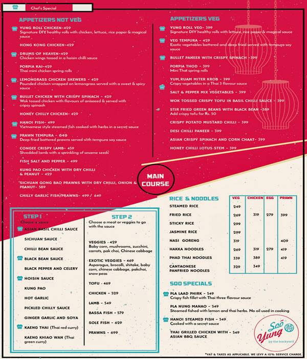 Soo Yung By The Backyard Menu Menu For Soo Yung By The Backyard