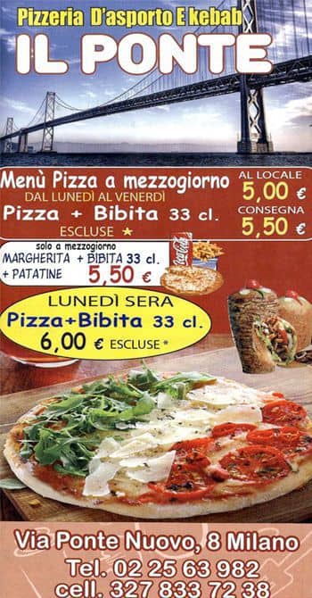 Menu di Pizzeria Il Ponte 
