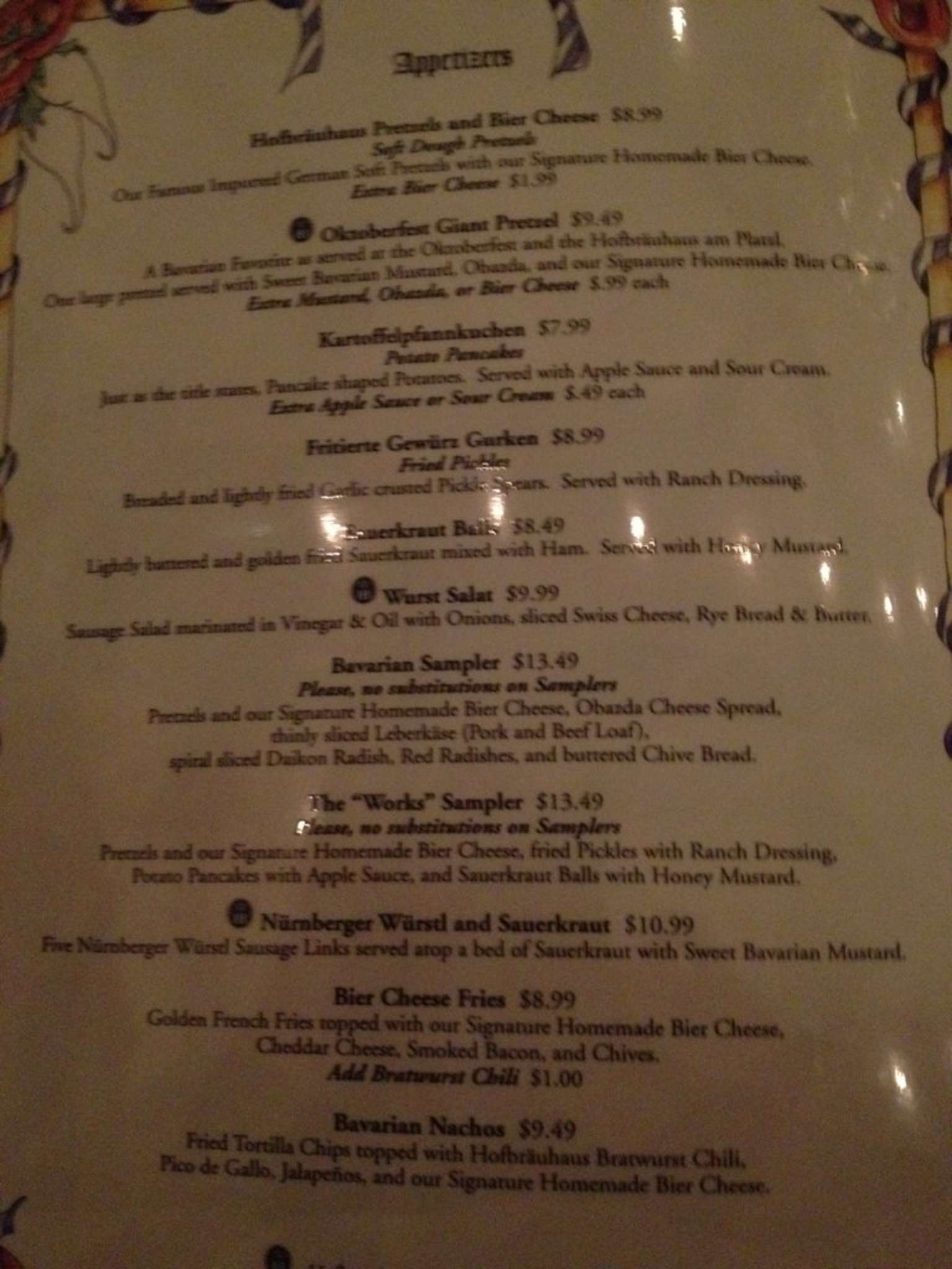 Hofbrauhaus Pittsburgh Menu Menu For Hofbrauhaus Pittsburgh