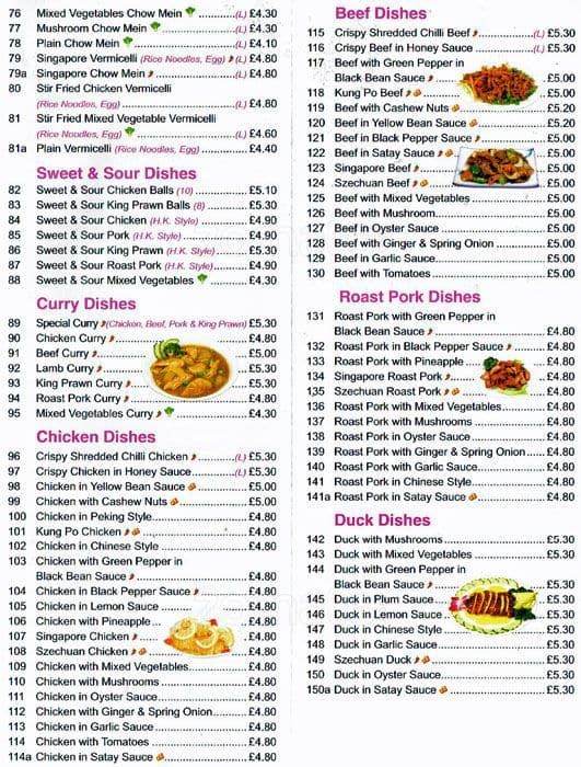 Menu at Crystal Jade restaurant, Orpington