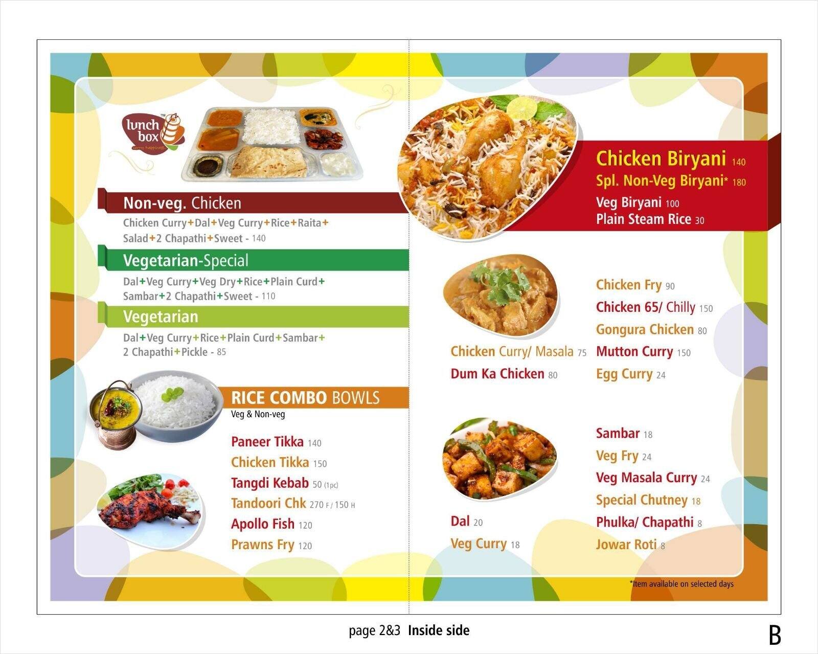 Lunch Box Menu Menu For Lunch Box Saroor Nagar Hyderabad Zomato