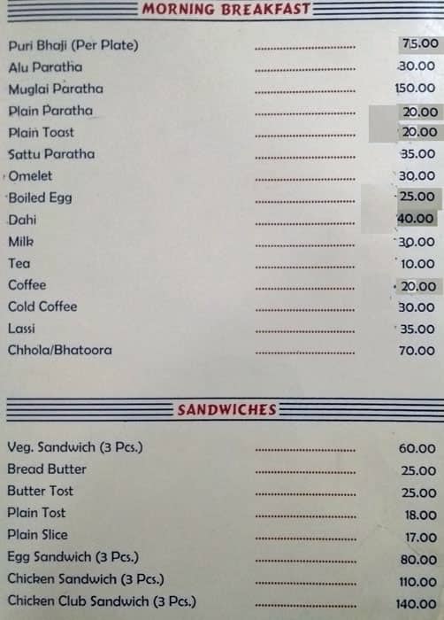 Hotel Apsara menu