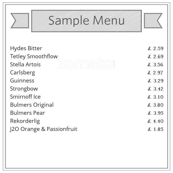 The Victoria menu