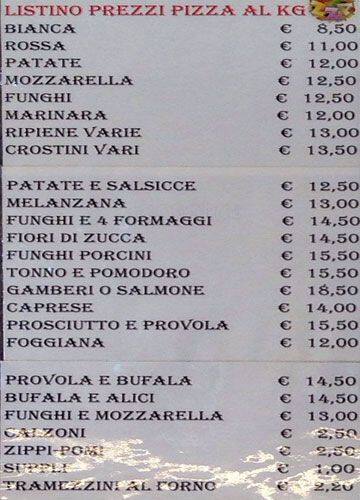 Menu di Voglia di Pizza 