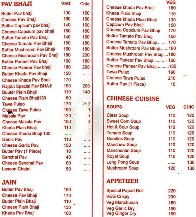 Kallu's Rajput Fast Food Corner Menu - Zomato