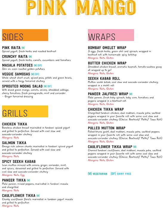 Pink Mango Indian Kitchen Menu Zomato
