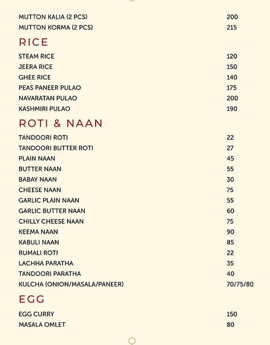 Shimla Biryani menu