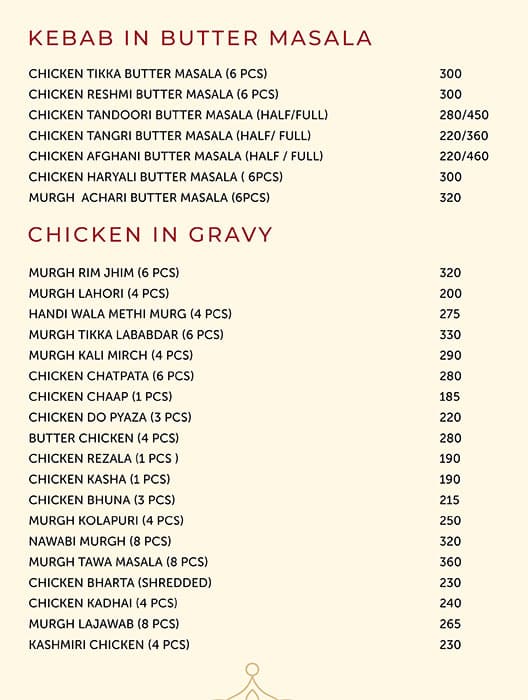 Shimla Biryani menu