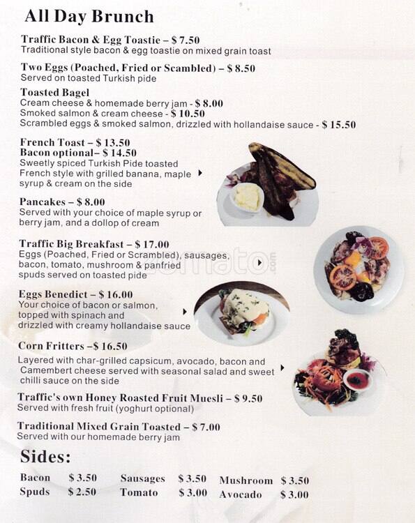 Traffic Menu, Menu for Traffic, Hamilton Central, Hamilton Menumania/Zomato