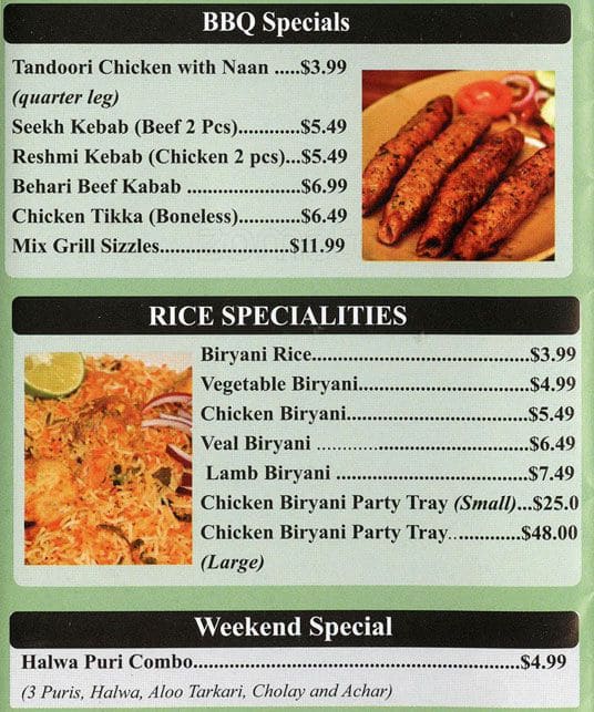 Menu at Silver Spoon restaurant, Toronto, Warden Ave