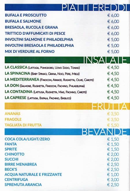 Menu di Don Baguette 