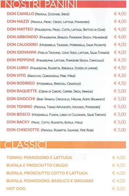 Menu di Don Baguette 