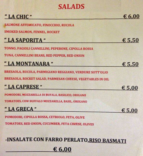 Menu di Paninoteca 