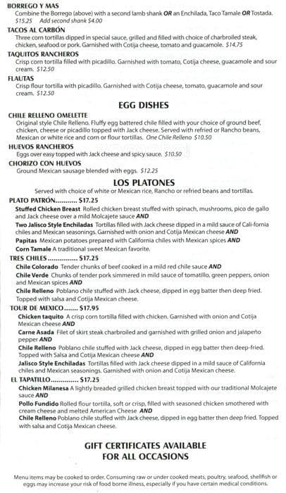 Two Margaritas Menu, Menu for Two Margaritas, Silverdale, Silverdale ...