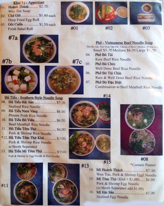 Menu at Vien Dong Restaurant,