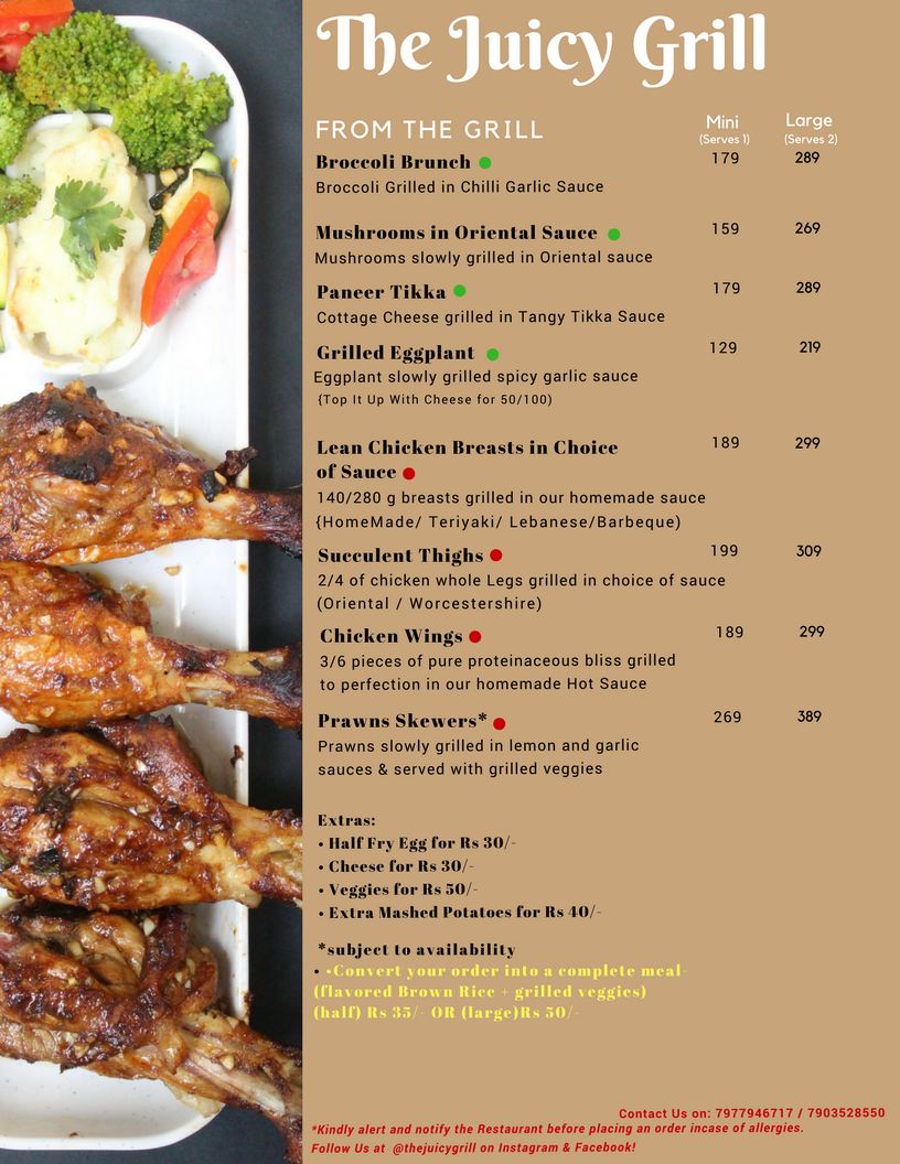 The Juicy Grill Menu, Menu for The Juicy Grill, Sanpada, Navi Mumbai