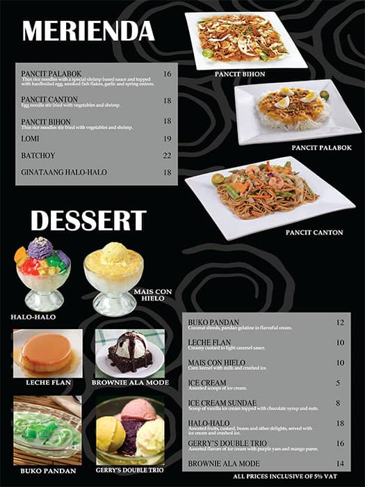 Menu at Gerry's Grill (Burjuman branch) restaurant, Dubai, 27 Sheikh ...