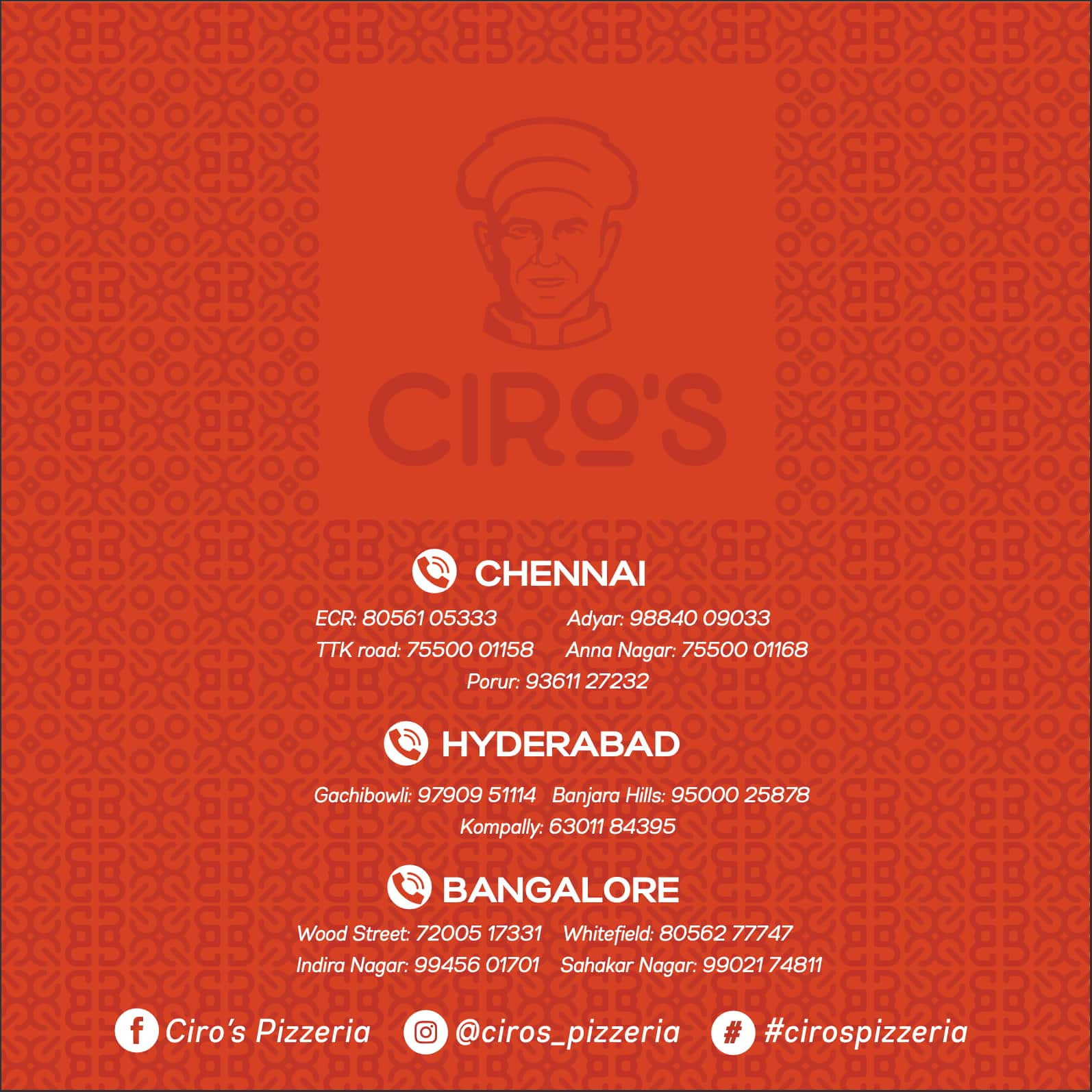 Menu of Ciro s Pizzeria Siripuram Vizag