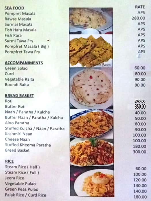 Prithi menu