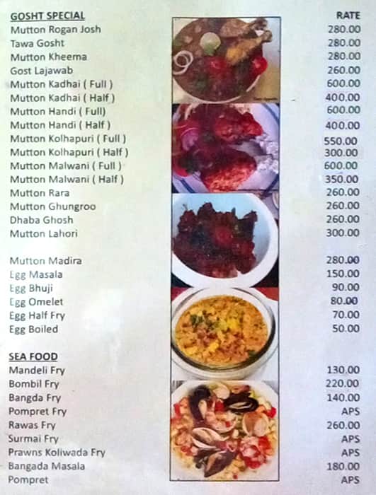 Prithi menu