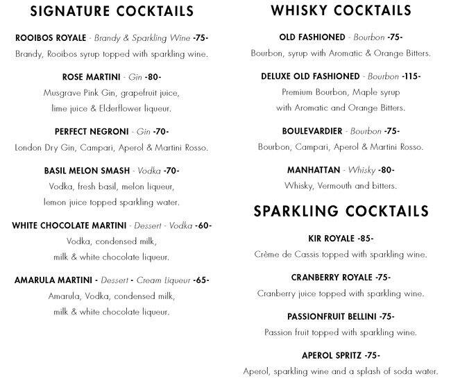 Beluga Menu, Menu for Beluga, Green Point, Cape Town Zomato SA