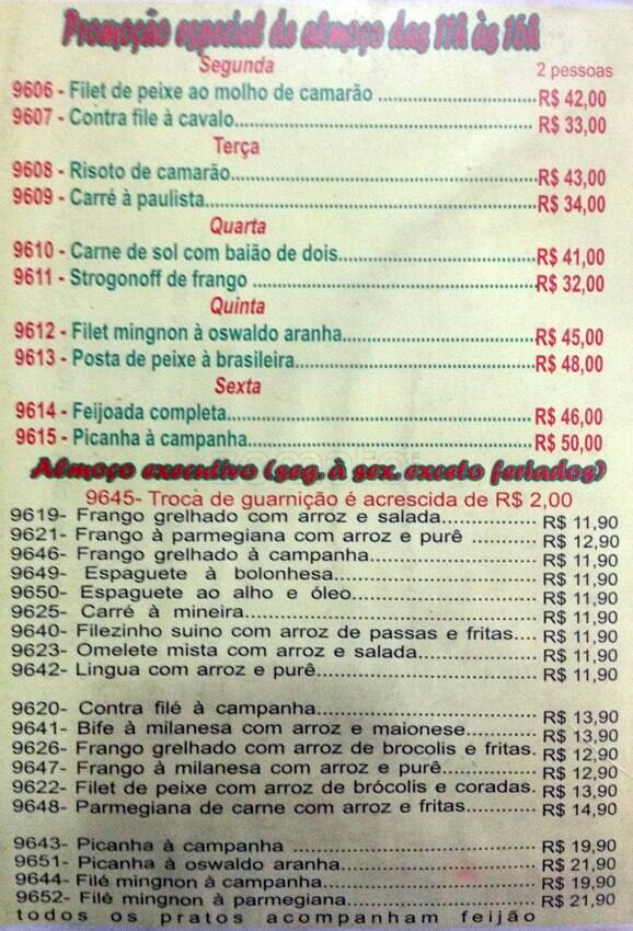 Boteko do Juca cardápio