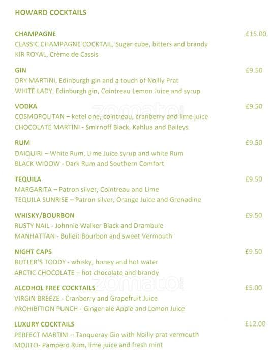 The Howard menu