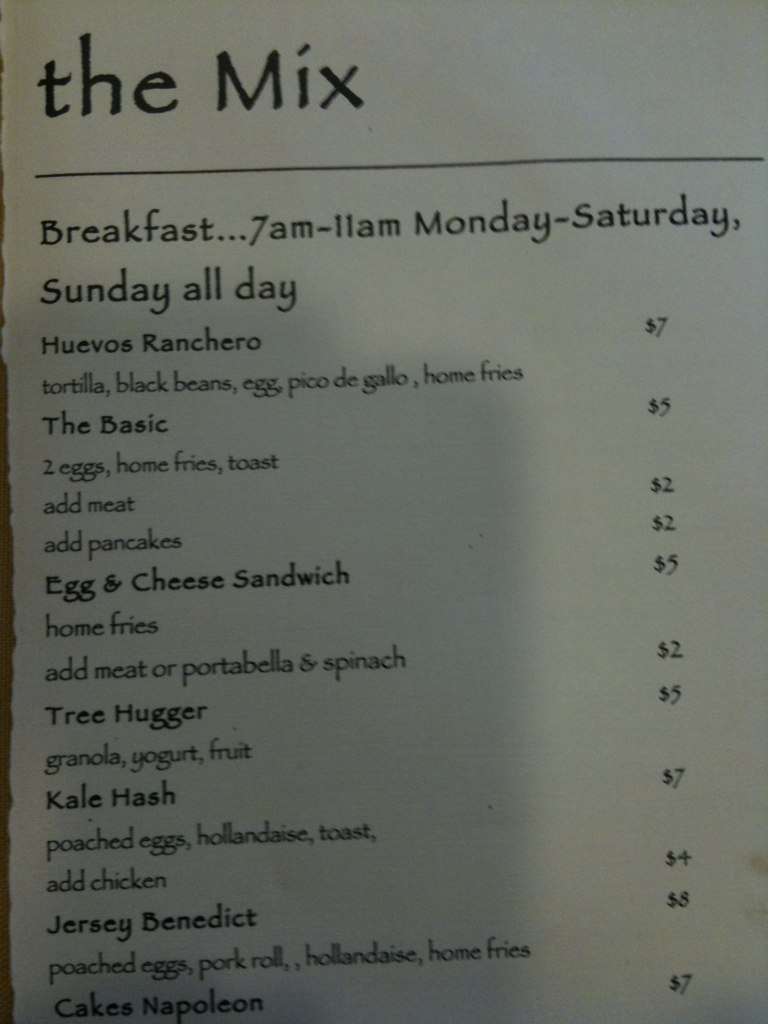 The Mix Menu, Menu for The Mix, Jeffersonville, Jeffersonville Urbanspoon/Zomato