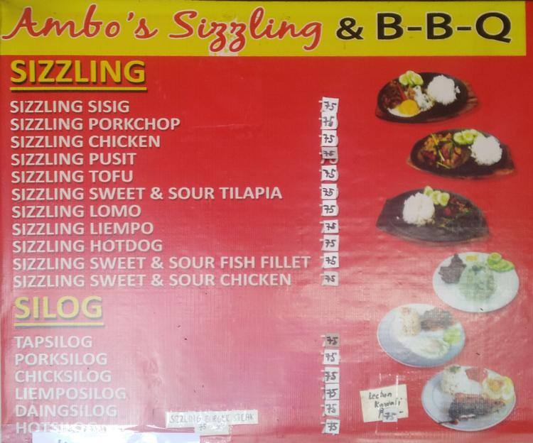Ambo Sizzling menu