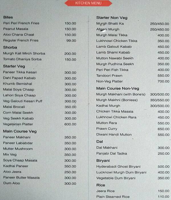 Junoon Bar Kitchen Menu Menu For Junoon Bar Kitchen Sector