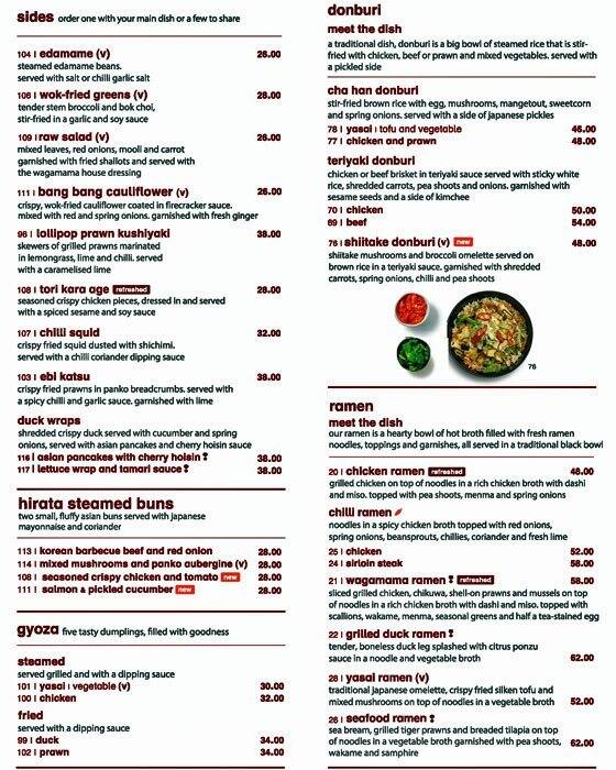 wagamama Menu, Menu for wagamama, The Greens, Dubai Zomato