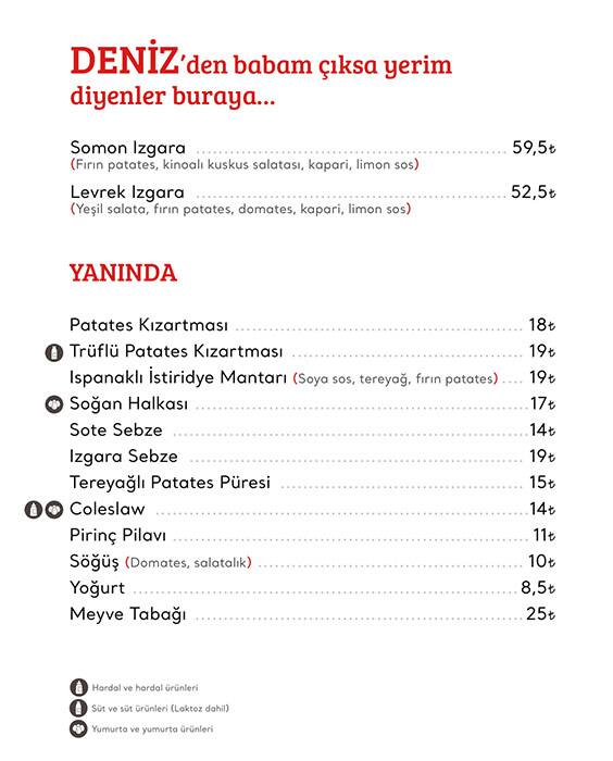 Cookshop menu