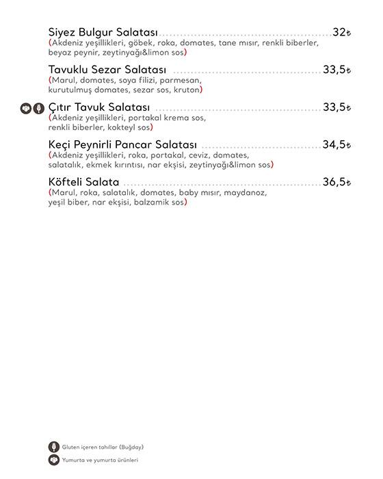 Cookshop menu