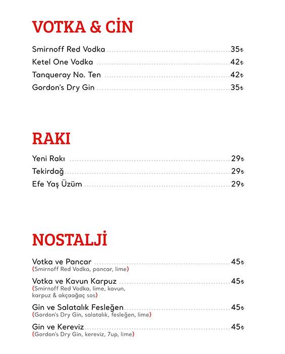 Cookshop menu