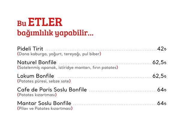 Cookshop menu